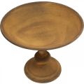 Decorative bowl on foot bowl rust look metal Ø22cm H18.5cm | Floristik24.ie