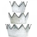 Floristik24 Decorative bowl metal bowl crown Ø26.5/22.5/19cm set of 3