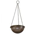 Floristik24 Decorative metal bowl for hanging dark brown Ø16.5cm H35cm