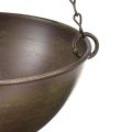 Floristik24 Decorative metal bowl for hanging dark brown Ø16.5cm H35cm