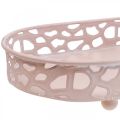 Floristik24 Decorative bowl Oval bowl with feet table decoration pink 30×18cm