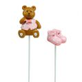 Floristik24 Decorative plug bear, shoe pink 1.5-4cm 16pcs