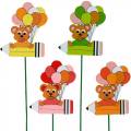 Deco plug pen with teddy and balloons flower plug summer decoration children 16 pieces