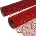 Floristik24 Christmas Deco Fabric Polyester Red x 2 assorted 35x200cm