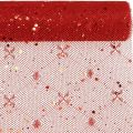 Floristik24 Christmas Deco Fabric Polyester Red x 2 assorted 35x200cm