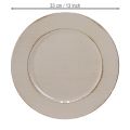 Decorative plate plastic decorative plastic plate grey brown Ø33cm | Floristik24.ie