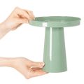 Decorative metal plate, green, round base, tray for flower arrangements, 20cm | Floristik24.ie