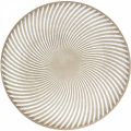 Floristik24 Decorative plate round white brown grooves table decoration Ø35cm H3cm