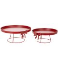 Floristik24 Decorative tray on a stand with metal bow, 30cm, 2-piece set