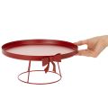 Decorative tray on a stand with metal bow, 30cm, 2-piece set | Floristik24.ie
