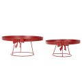 Decorative tray on a stand with metal bow, 30cm, 2-piece set | Floristik24.ie
