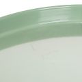 Round green decorative plate on a stand for table arrangement, 30cm | Floristik24.ie