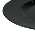 Floristik24 Decorative plate black flat glossy plastic Ø28cm H2cm