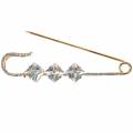 Floristik24 Safety pin jewelry pin diamond gold 2pcs