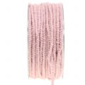 Floristik24 Wick thread glamor pink / silver with wire 33m