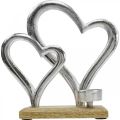 Tea light holder heart metal decoration table decoration wood 22cm