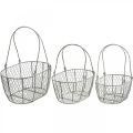 Floristik24 Wire basket, Easter basket, decorative basket metal L32/28.5/25cm set of 3