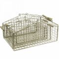 Wire basket with handle mesh basket metal gold set of 4