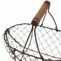 Floristik24 Wire basket with handle brown metal 20/25 / 30cm set of 3