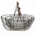Floristik24 Wire basket with handle brown metal 20/25 / 30cm set of 3