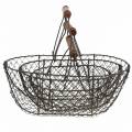 Wire basket with handle brown