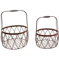 Floristik24 Wire basket mesh basket with handle garden decoration rust Ø25/20cm set of 2