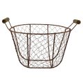 Floristik24 Wire basket vintage round with handle rust metal basket Ø26.5cm