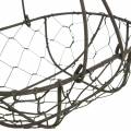 Floristik24 Wire basket oval with handle gray 17 × 11cm H15cm