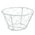 Floristik24 Mesh basket, wire basket, metal decoration shabby chic white Ø12cm H7cm