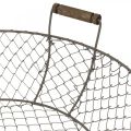 Floristik24 Wire basket round with handles basket grey-brown Ø32/36/40cm set of 3