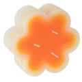 Floristik24 Three-wick candle white orange in the shape of a flower Ø11.5cm H4cm