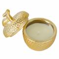 Floristik24 Scented candle &quot;Spiced Apple&quot; in apple jewelry box gold Ø7.2cm H8.5cm