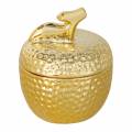 Floristik24 Scented candle &quot;Spiced Apple&quot; in apple jewelry box gold Ø7.2cm H8.5cm