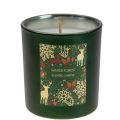 Floristik24 Scented candle Christmas winter forest candle glass green Ø7/H8cm