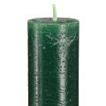 Solid coloured candles dark green taper candles 34x300mm 4 pcs | Floristik24.ie