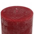 Solid-colored candles dark red 60x100mm 4 pcs | Floristik24.ie