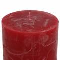 Floristik24 Solid colored candles dark red 70x80mm 4pcs