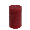 Floristik24 Solid colored candles dark red 85x150mm 2pcs