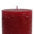 Floristik24 Solid colored candles dark red 85x150mm 2pcs