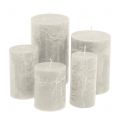 Floristik24 Solid colored candles gray different sizes