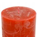 Colored candles orange 60x80mm 4pcs | Floristik24.ie