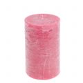 Floristik24 Solid colored candles pink 85x150mm 2pcs