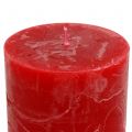 Solid-colored candles red 60x80mm 4pcs | Floristik24.ie