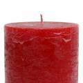 Solid-colored candles red 70x120mm 4 pcs | Floristik24.ie