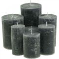 Floristik24 Colored candles anthracite Different sizes