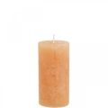 Floristik24 Solid colored candles Orange Peach pillar candles 50×100mm 4pcs