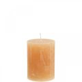 Floristik24 Solid colored candles Orange Peach pillar candles 60×80mm 4pcs