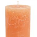 Floristik24 Solid colored candles Orange Peach pillar candles 60×100mm 4pcs