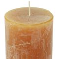 Floristik24 Solid-colored candles yellow Rustic Safe Candle 80×110mm 4pcs