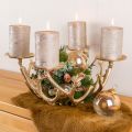Solid-colored candles platinum 70x120mm 4 pcs | Floristik24.ie